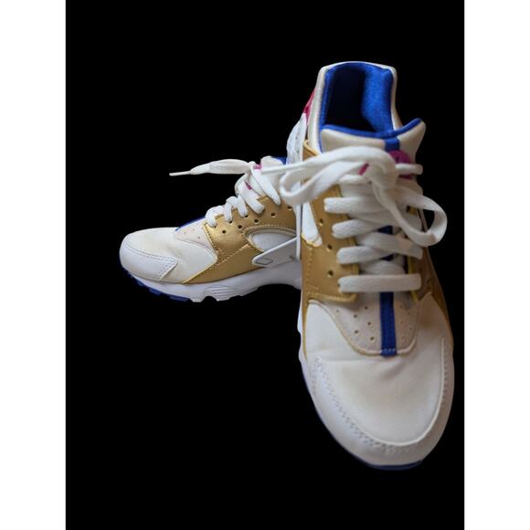 Nike Air Huarache Run GS Racer Blue Gold Youth Unisex US Size 6.5Y Y2K 90s Vibe - Picture 3 of 7